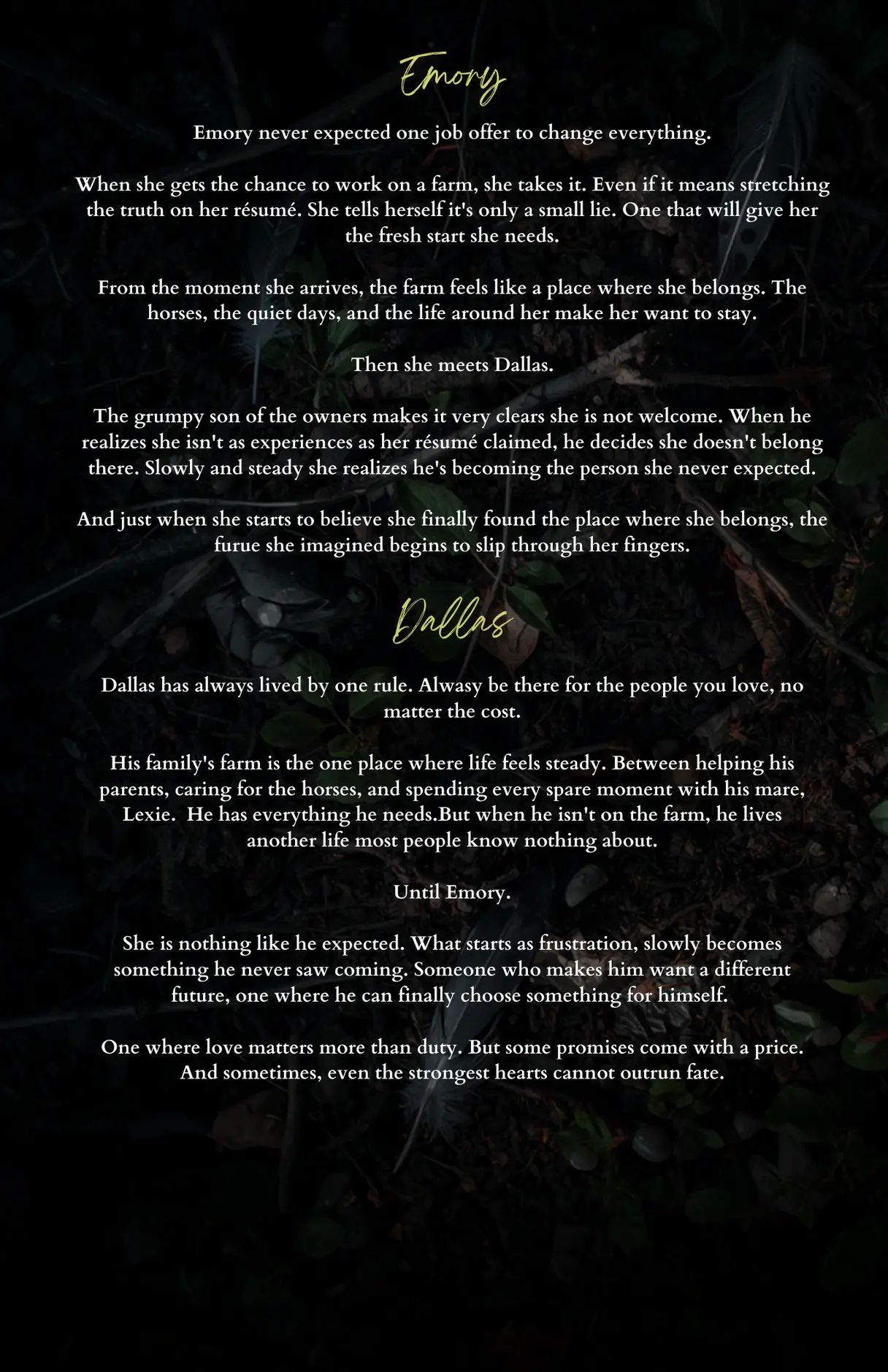 Back cover of The Promise by L.M. Scarlett